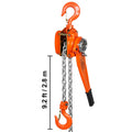 Manual Lever Chain Hoist, 1-1/2 Ton 3300 lbs Capacity 10 FT Come Along, G80 Galvanized Carbon Steel with Weston Double-Pawl Brake,Auto Chain Leading & 360° Rotation Hook, for Garage Factory Dock