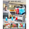 Commercial Frozen Drink Maker, 15Lx2 Double Tank Slushy Machine, 120 Cups Stainless Steel Margarita Smoothie Frozen Drink Machine, Slushie Maker for Home Party Restaurants Cafe Bars