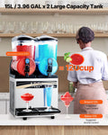 Frozen Drink Maker 15L Double Tank Slushy Machine Stainless Steel