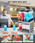 Frozen Drink Maker 15L Double Tank Slushy Machine Stainless Steel