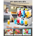 Commercial Frozen Drink Maker, 15Lx3 Triple Tank Slushy Machine, 180 Cups Stainless Steel Margarita Smoothie Frozen Drink Machine, Slushie Maker for Home Party Restaurants Cafe Bars
