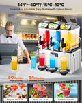 Commercial Frozen Drink Maker 15L Triple Tank Slushy Machine Stainless Steel