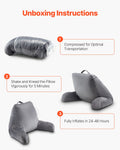 Reading Pillow Standard Memory Foam Washable Cover Bed Rest