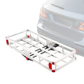 49.4 x 22.4 x 7.1 in Hitch Cargo Carrier, 500lb Capacity Trailer Hitch Mount Aluminum Cargo Basket, Luggage Carrier Rack Fits 2