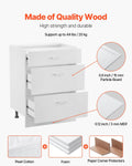White Shaker 3 Drawer Base Cabinet 60cm Soft-Close RTA