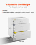 White Shaker 3 Drawer Base Cabinet 60cm Soft-Close RTA