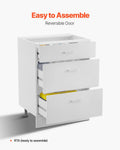 White Shaker 3 Drawer Base Cabinet 60cm Soft-Close RTA