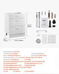 White Shaker 3 Drawer Base Cabinet 60cm Soft-Close RTA