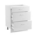 White Shaker 3 Drawer Base Cabinet 60cm Soft-Close RTA
