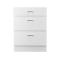 White Shaker 3 Drawer Base Cabinet 60cm Soft-Close RTA