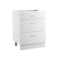 White Shaker 3 Drawer Base Cabinet 60cm Soft-Close RTA