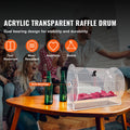 Acrylic Raffle Drum, Holds 5000 Tickets or 200 Raffle Balls, Professional Raffle Ticket Spinning Cage with 2 Keys, Transparent Lottery Spinning Drawing, Raffle Ticket Box for Lottery Games Bingo