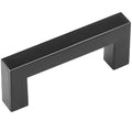 10x Cabinet Pulls 76mm Stainless Steel Matte Black Square Kitchen