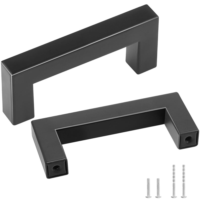 30 Pack Cabinet Pulls 76mm Matte Black Stainless Steel Kitchen