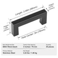 30 Pack Cabinet Pulls 76mm Matte Black Stainless Steel Kitchen