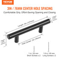 30 Pack Cabinet Pulls 76mm Stainless Steel Matte Black