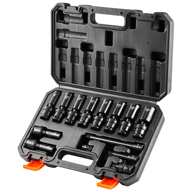 360 Swivel Impact Sockets Set 14pc 6-Point 3/8in Drive
