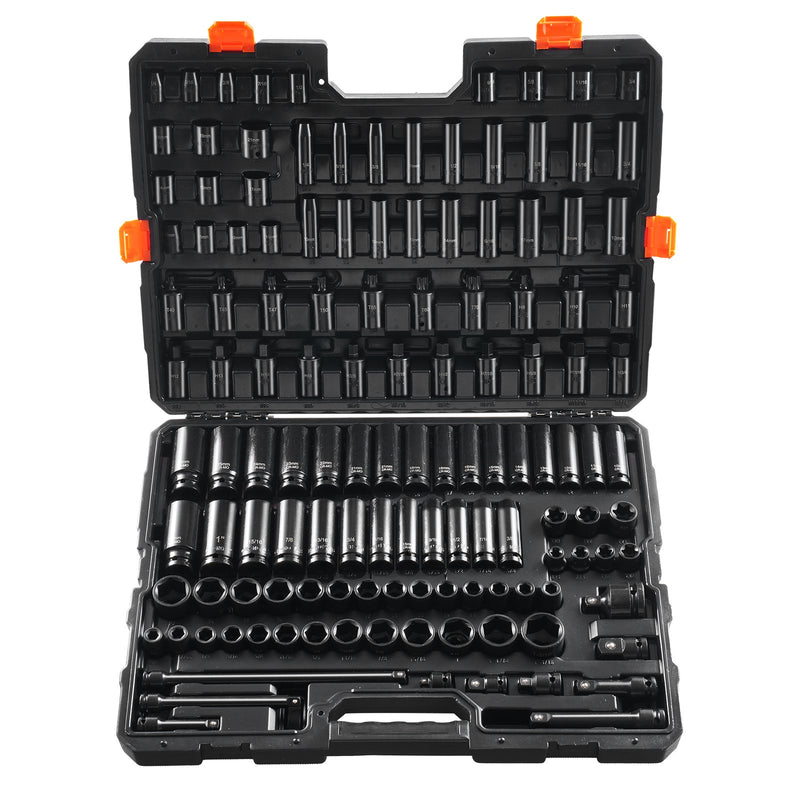 Impact Sockets Set 130PCS 6-Point 3/8