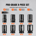 Impact Sockets Set 8pcs 6-Point 1