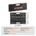 Impact Sockets Set 29pcs 6-Point 3/8in Drive Bit Ratchet Tool Kit Case