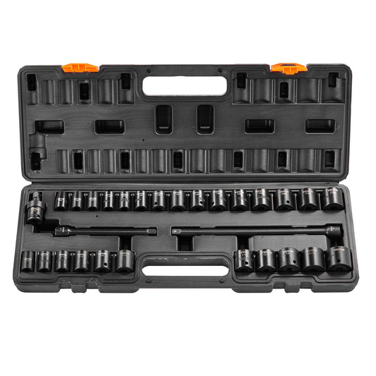 Impact Sockets Set 29pcs 6-Point 3/8in Drive Ratchet Kit