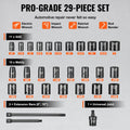 Impact Sockets Set 29pcs 6-Point 3/8in Drive Ratchet Kit