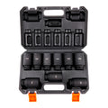 Impact Sockets Set 9pcs 6-Point 1/2in Metric Drive Bit Ratchet Tool Kit