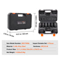 Impact Sockets Set 9pcs 6-Point 1/2in Metric Drive Bit Ratchet Tool Kit