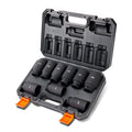 Impact Sockets Set 9pcs 6-Point 1/2in Metric Drive Bit Ratchet Tool Kit