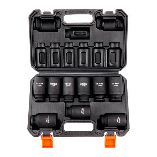 VEVOR Impact Sockets Set 9pcs 1/2in 6-Point Metric Ratchet