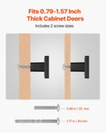 Cabinet Knobs 10 Pack 30mm Black Zinc Alloy Drawer Pulls