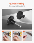 10 Pack 32mm Black Zinc Alloy Cabinet Knobs Drawer Pulls Handles