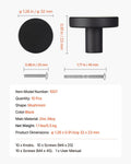 10 Pack 32mm Black Zinc Alloy Cabinet Knobs Drawer Pulls Handles