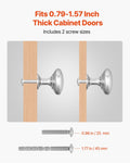 Cabinet Knobs 25 Pack 28mm Zinc Alloy Drawer Pulls Nickel