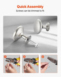 Cabinet Knobs 25 Pack 28mm Zinc Alloy Drawer Pulls Nickel