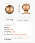 Cabinet Knobs 12 Pack 25mm Zinc Alloy Drawer Pulls Antique Brass