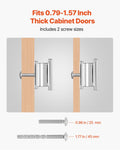 Cabinet Knobs 10 Pack 36mm Zinc Alloy Drawer Pulls Chrome