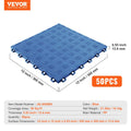 Garage Floor Tiles 305x305mm 50 Pack Non-Slip Blue Interlocking