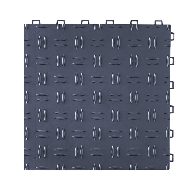 Garage Tiles Interlocking, 12 x 12 x 0.53 inch 25 Pack Garage Floor Covering Tiles, Non-Slip Double-Sided Texture Garage Flooring Tiles, for Garages, Basements, Repair Shops, Graphite Gray