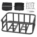 Rear Bike Basket, Medium Bicycle Basket with Cargo Net, Liner & Waterproof Cover, Heavy Duty Bike Back Basket for Adult Women/Men Carrying Dogs, Pets, Fruit & Grocery, Mounting Tools Included