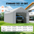 Carport Canopy 10x20ft Replacement Top Side Wall White Waterproof