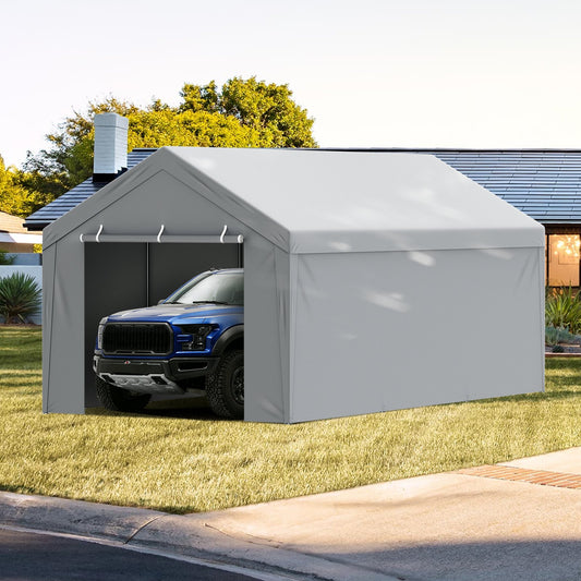 Replacement Carport Canopy 6x3m Top Side Wall Grey Waterproof