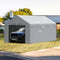 Replacement Carport Canopy Cover Top + Side Wall 10 x 20 ft, Garage Tent Shelter Tarp Heavy-Duty Waterproof & UV Protected, Easy Installation with Ball Bungees,White (Frame Not Included)