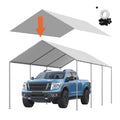 Carport Canopy 6x3m UV Resistant Waterproof Grey Tarp Cover