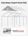 Carport Canopy 6x3m UV Resistant Waterproof Grey Tarp Cover