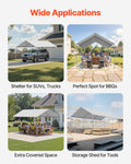Carport Canopy 6x3m UV Resistant Waterproof Grey Tarp Cover