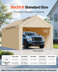 Carport Canopy 6x3m Portable Garage Tent Waterproof UV Beige