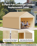 Carport Canopy 6x3m Portable Garage Tent Waterproof UV Beige