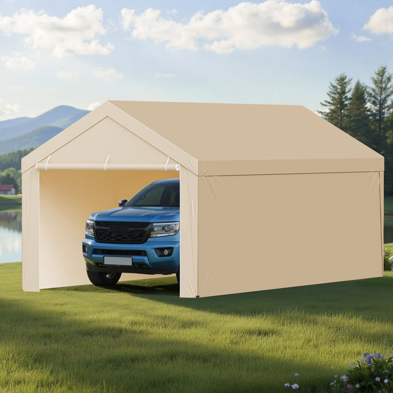 Carport Canopy 6x3m Portable Garage Tent Waterproof UV Beige