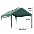Carport Replacement Canopy, 6 x 3 m Potable Garage Tent Top Tarp, UV-Resistant & Waterproof Car Shelter Tarp, Heavy Duty Car Port Cover with Ball Buggees, Dark Green, Frame Not Included